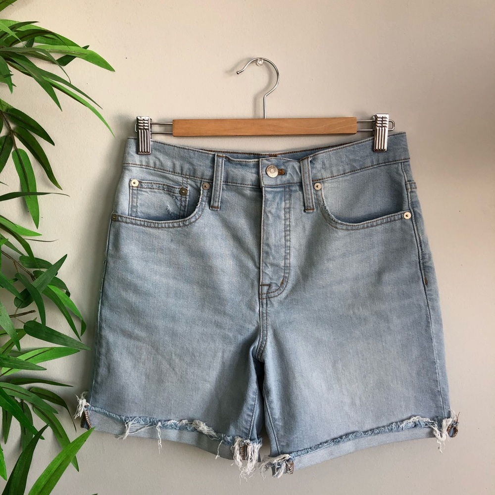SOLD Madewell High Rise Denim Mid-Length Shorts - Picture 3 of 9